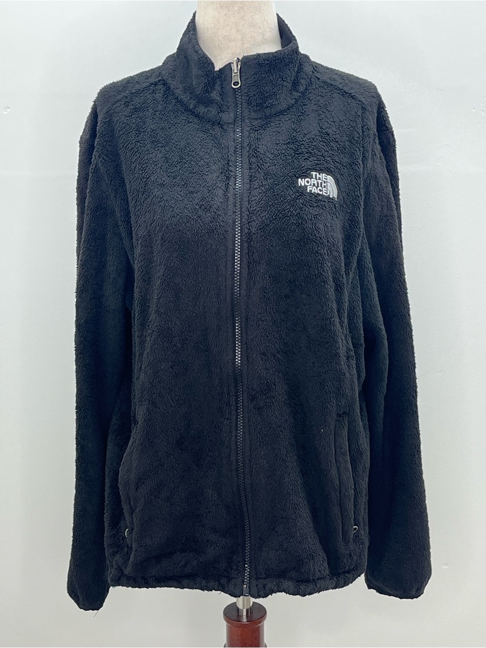 The North Face Osito Womens Black High Pile Fleece Full Zip Jacket Large